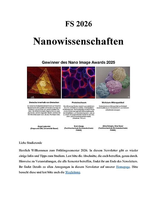Titelblatt Newsletter