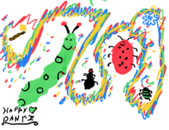 Kinderzeichung von Insekten