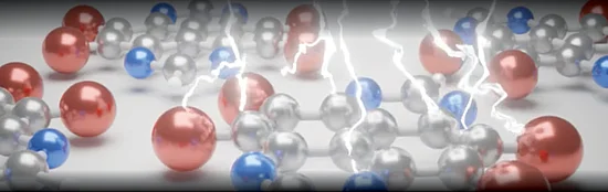Schematische Darstellung von vibrierenden Molekülen