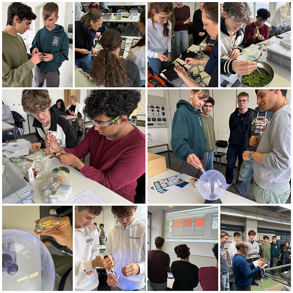 Collage with images of the visit