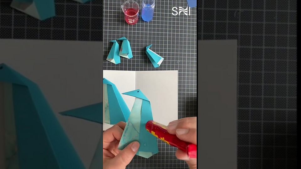 Origami Pinguinkarte